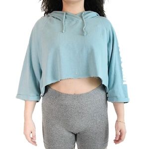 Turquoise Victoria Secret A Line Cropped Hoodie